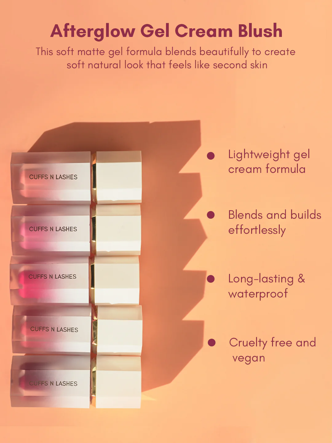 Cuffs N Lashes Afterglow Gel Blush – Lightweight Cream Blush - Image 10