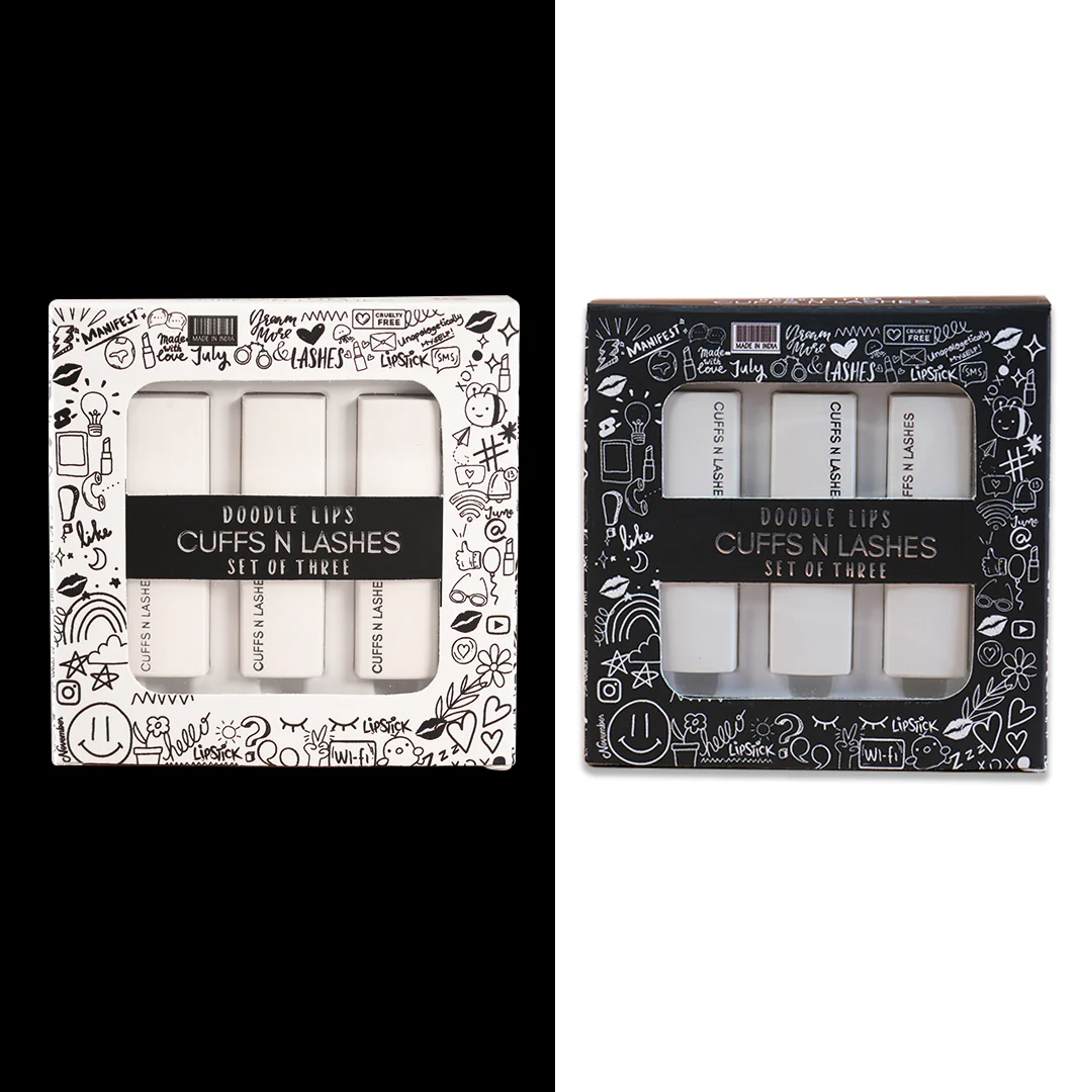 Cuffs N Lashes Doodle Lips Mini Creamy Matte Lipsticks (Set of 3) - Image 3