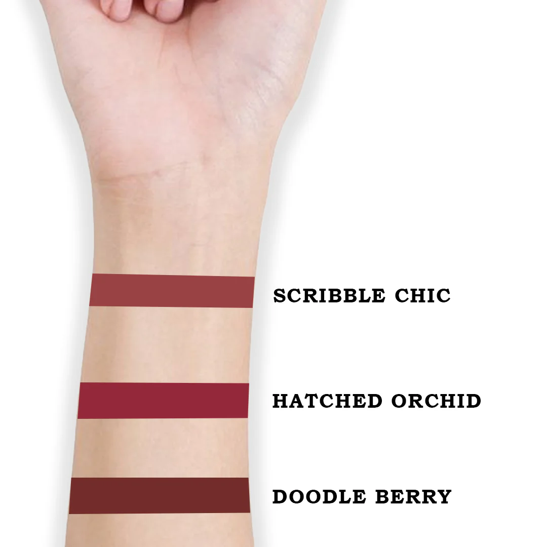 Cuffs N Lashes Doodle Lips Mini Creamy Matte Lipsticks (Set of 3) - Image 8