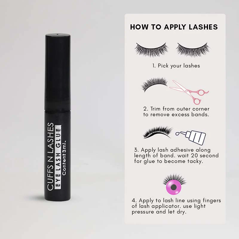Cuffs N Lashes Eyelash Glue 3 ml Black - Image 6