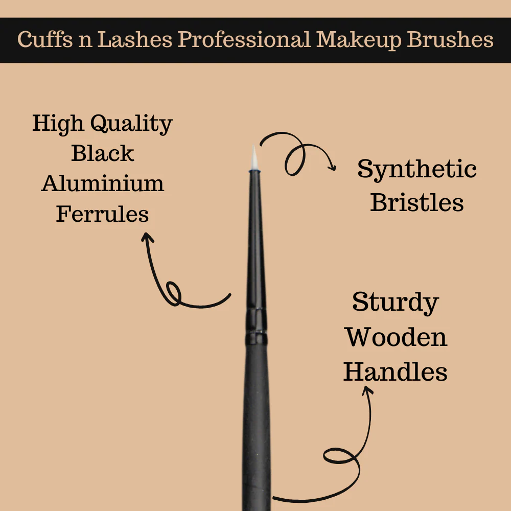 Cuffs N Lashes makeup Brush , E012 Fine Liner Brush - Image 4