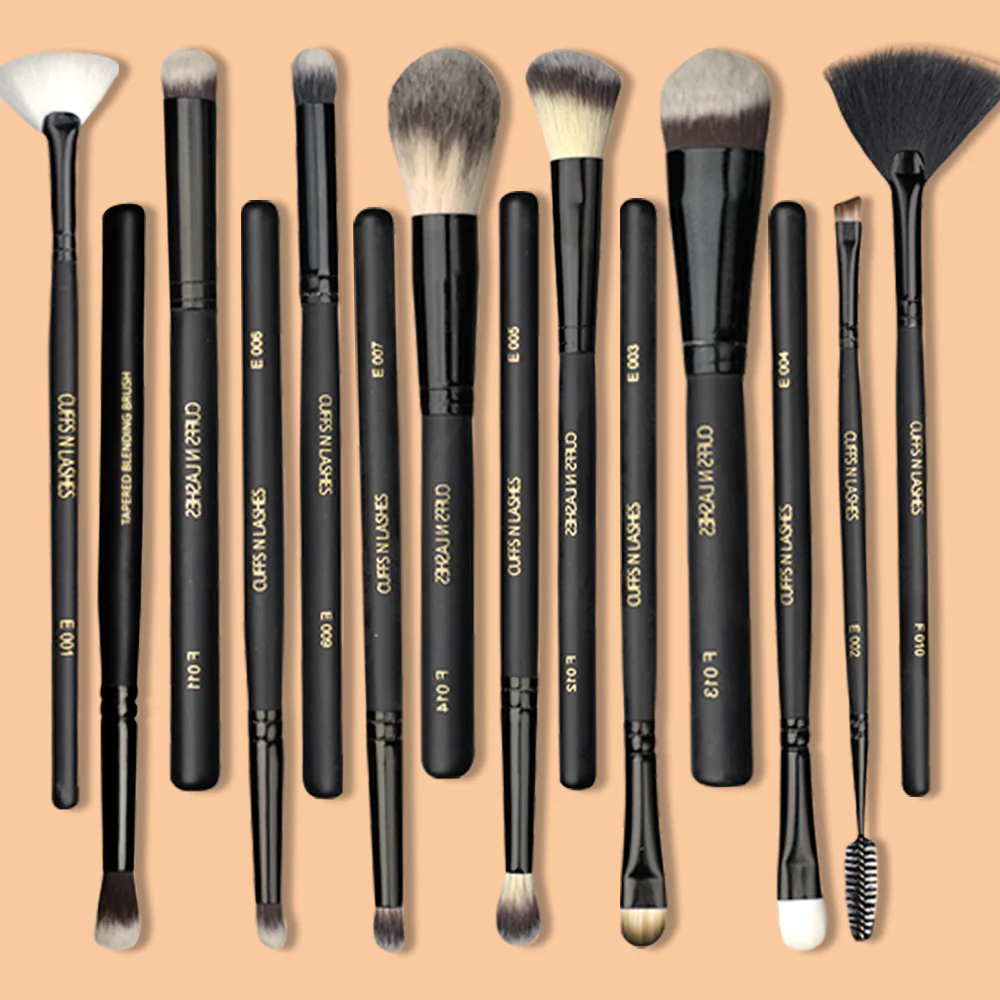 Cuffs N Lashes Makeup Brushes Set of 14 - Image 3