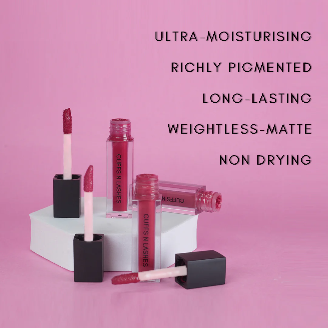 Cuffs N Lashes Matte Mini Liquid Lipstick (Set of 3) - Image 5