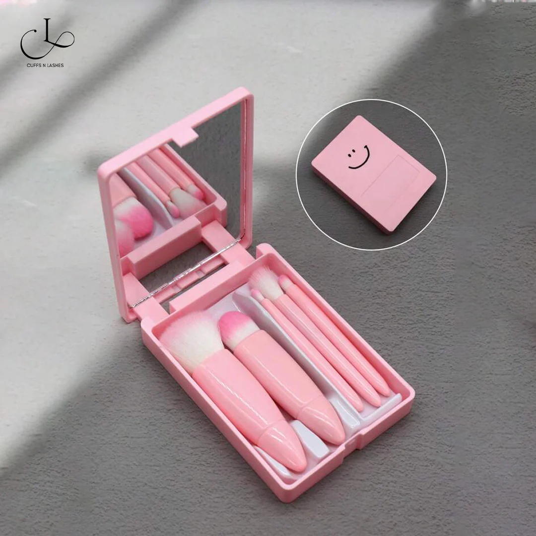 Cuffs N Lashes Mini Brush Set of 5 - Baby Pink - Image 2