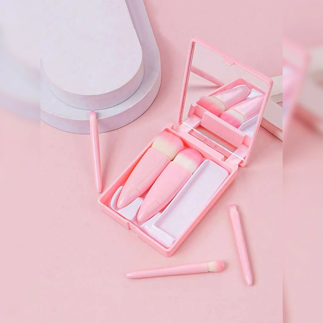 Cuffs N Lashes Mini Brush Set of 5 - Baby Pink - Image 3