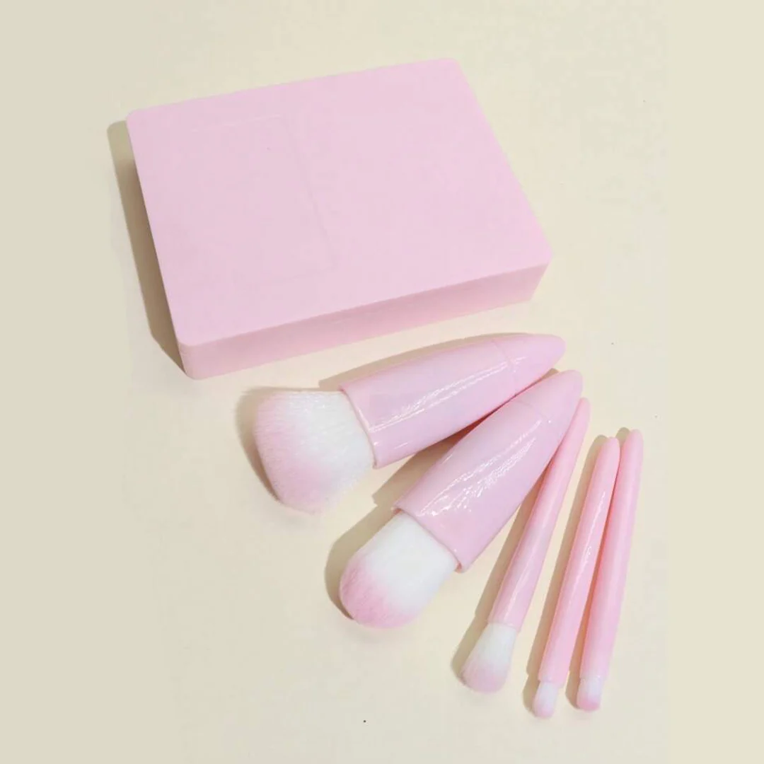 Cuffs N Lashes Mini Brush Set of 5 - Baby Pink - Image 4