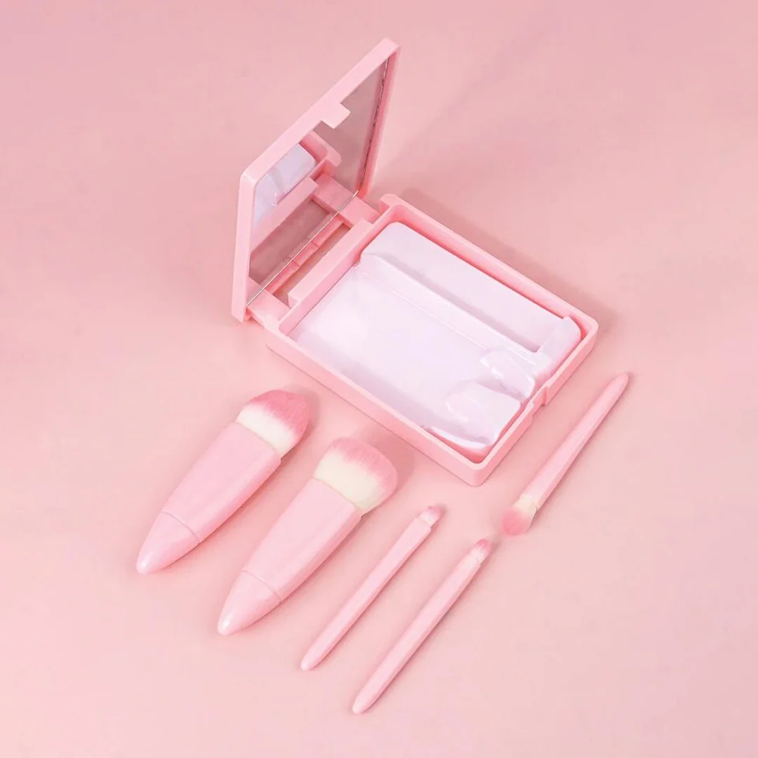 Cuffs N Lashes Mini Brush Set of 5 - Baby Pink - Image 5