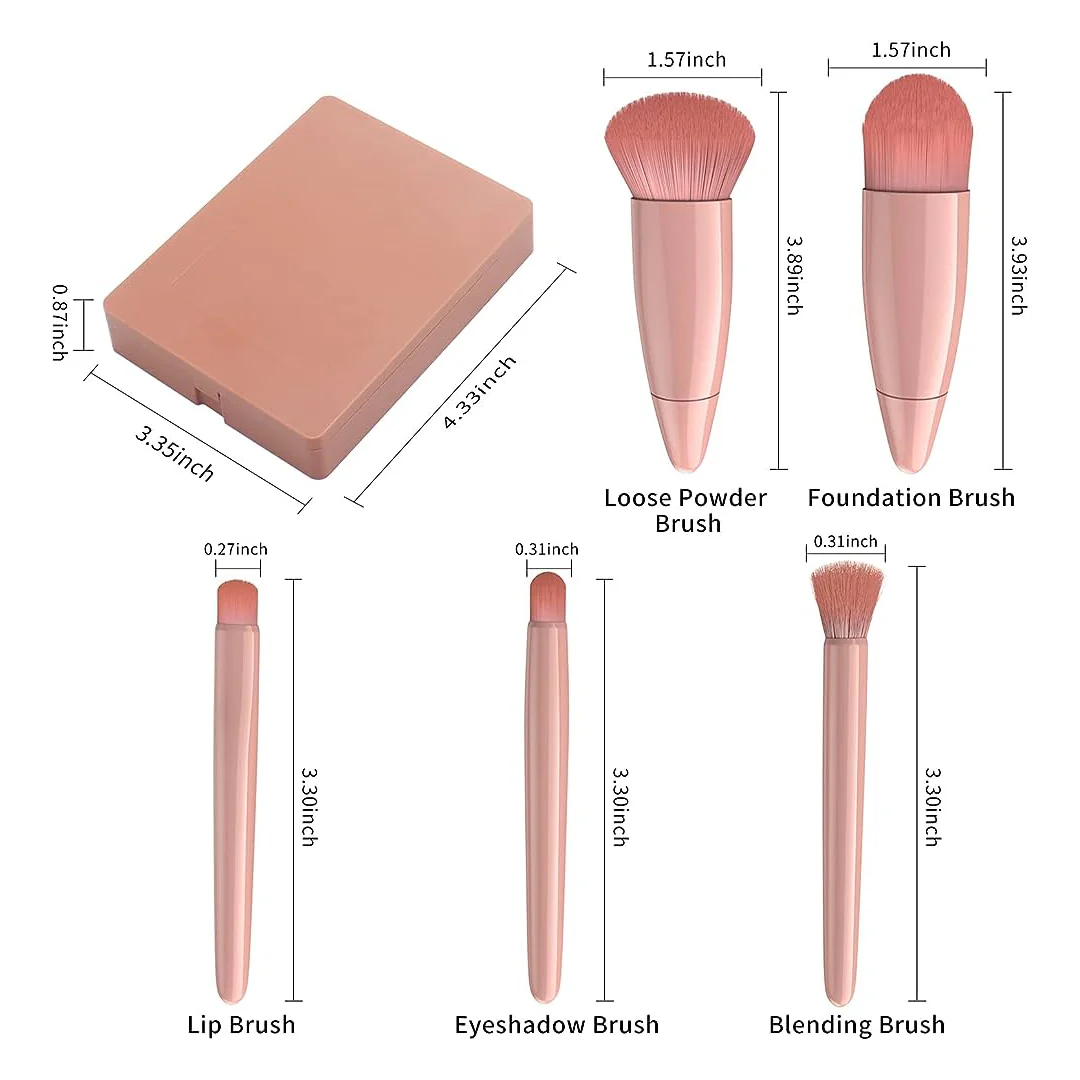 Cuffs N Lashes Mini Brush Set of 5 - Brown - Image 4