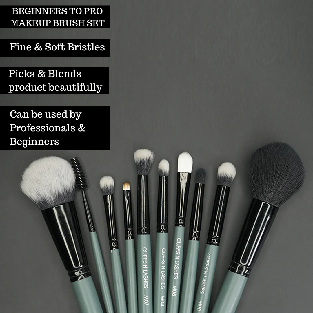 Cuffs N Lashes Mini Makeup Brushes Set Of 10 - Image 5