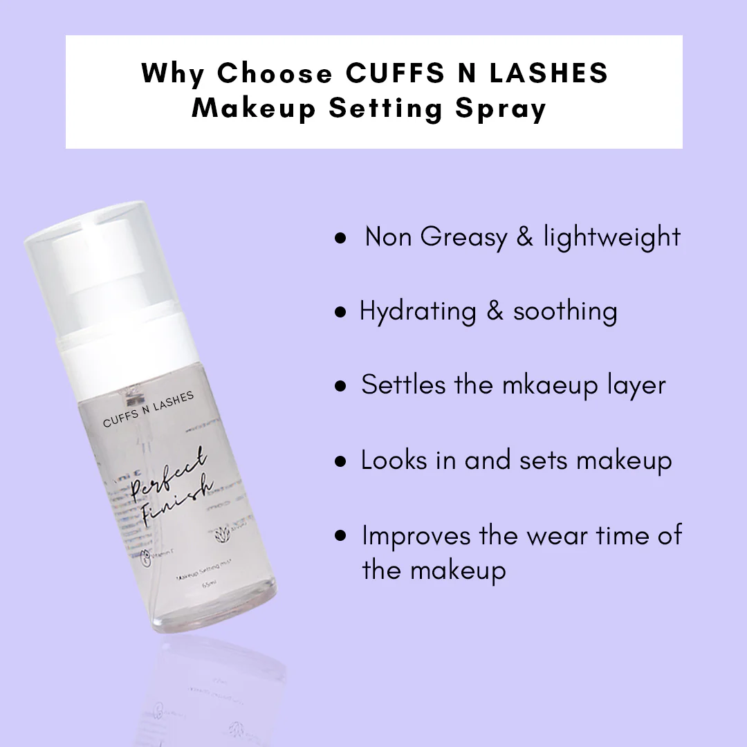 CUFFS N LASHES PERFECT FINISH MAKEUP SETTING MIST-65ML - Image 7