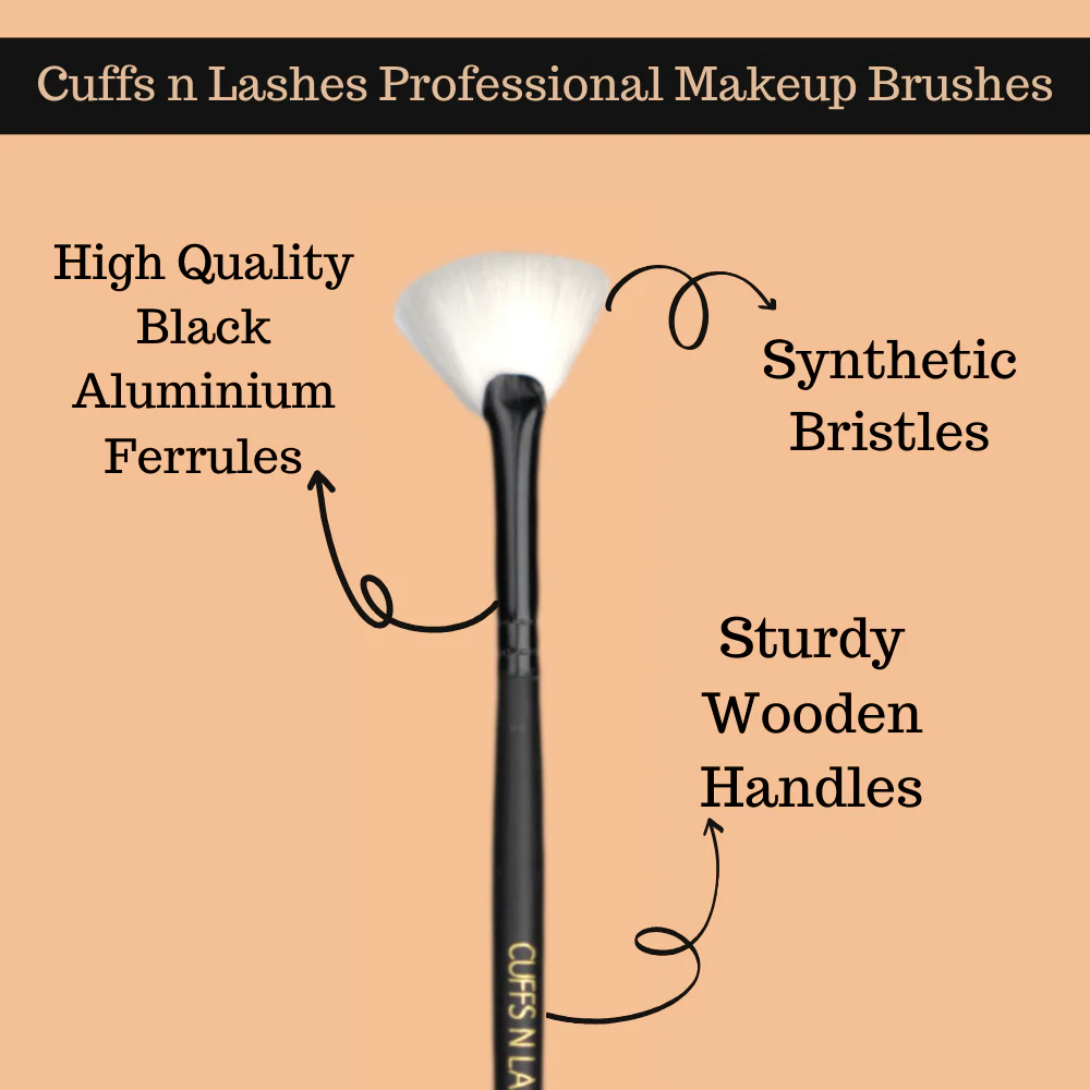 Cuffs N Lashes Makeup Brushes E001 - Small Highlighter Brush - Image 3