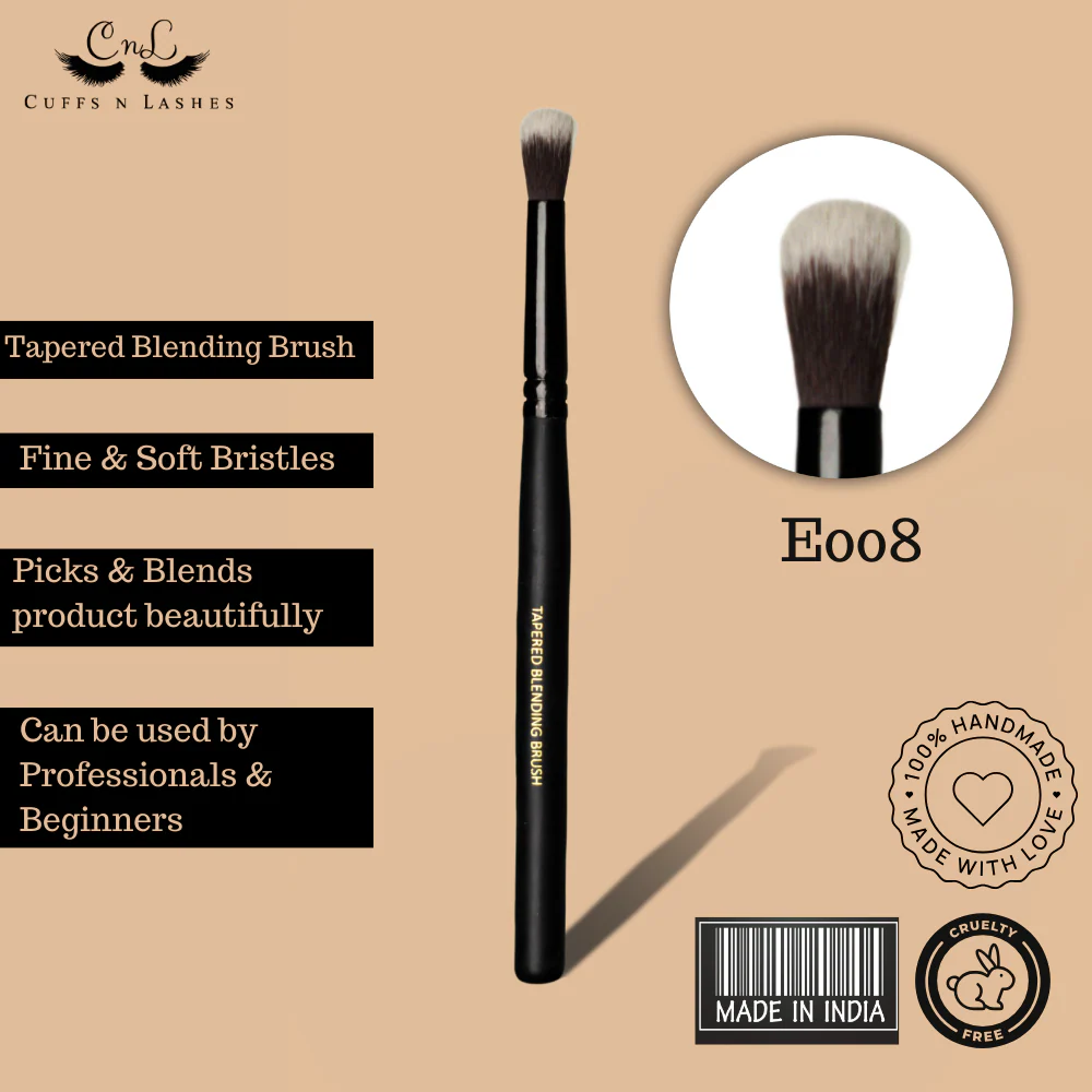 Cuffsnlashes Makeup Brushes E008 Tapered Blending Brush - Image 4