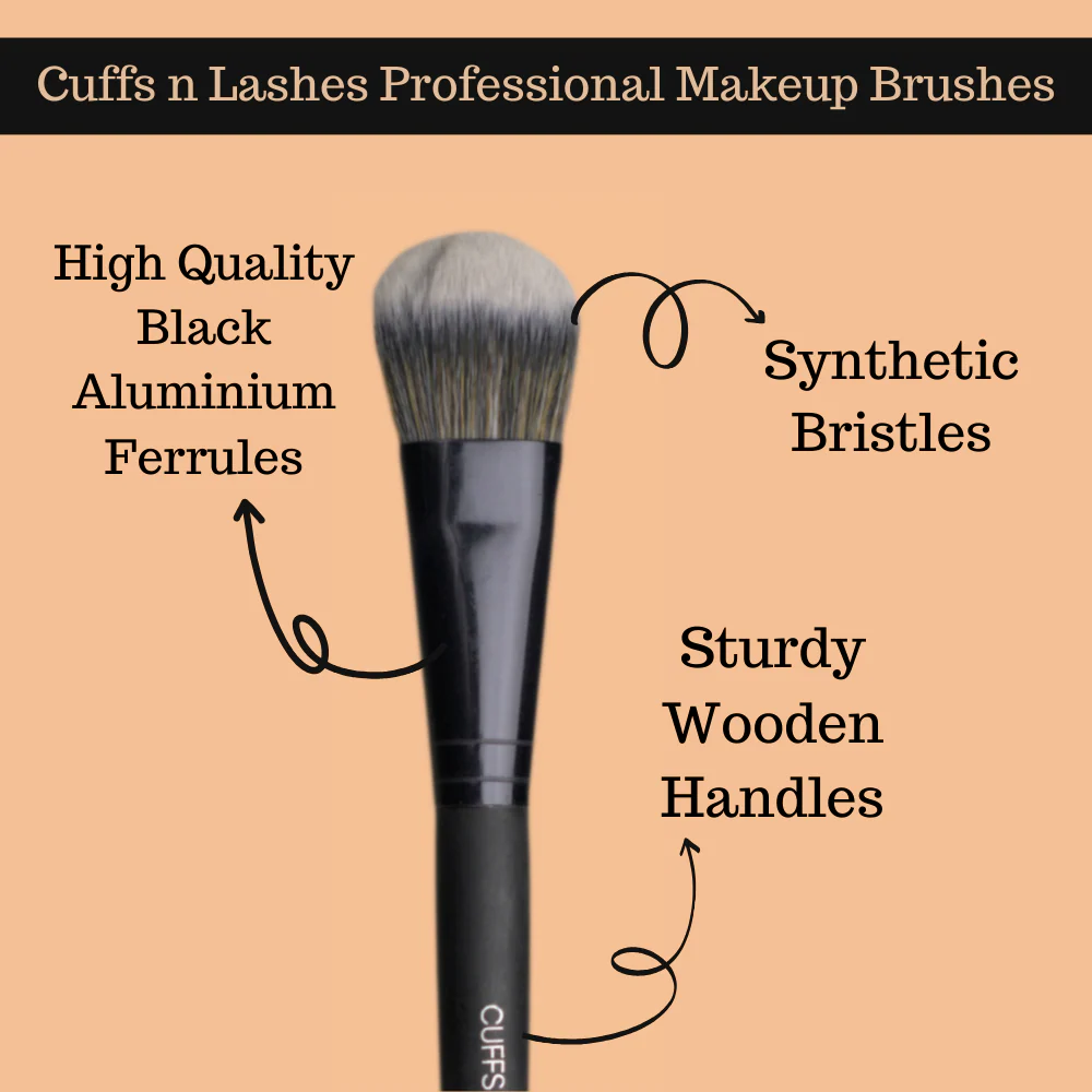 Cuffs N Lashes Makeup Brushes, F016 - Foundation Brush - Image 4
