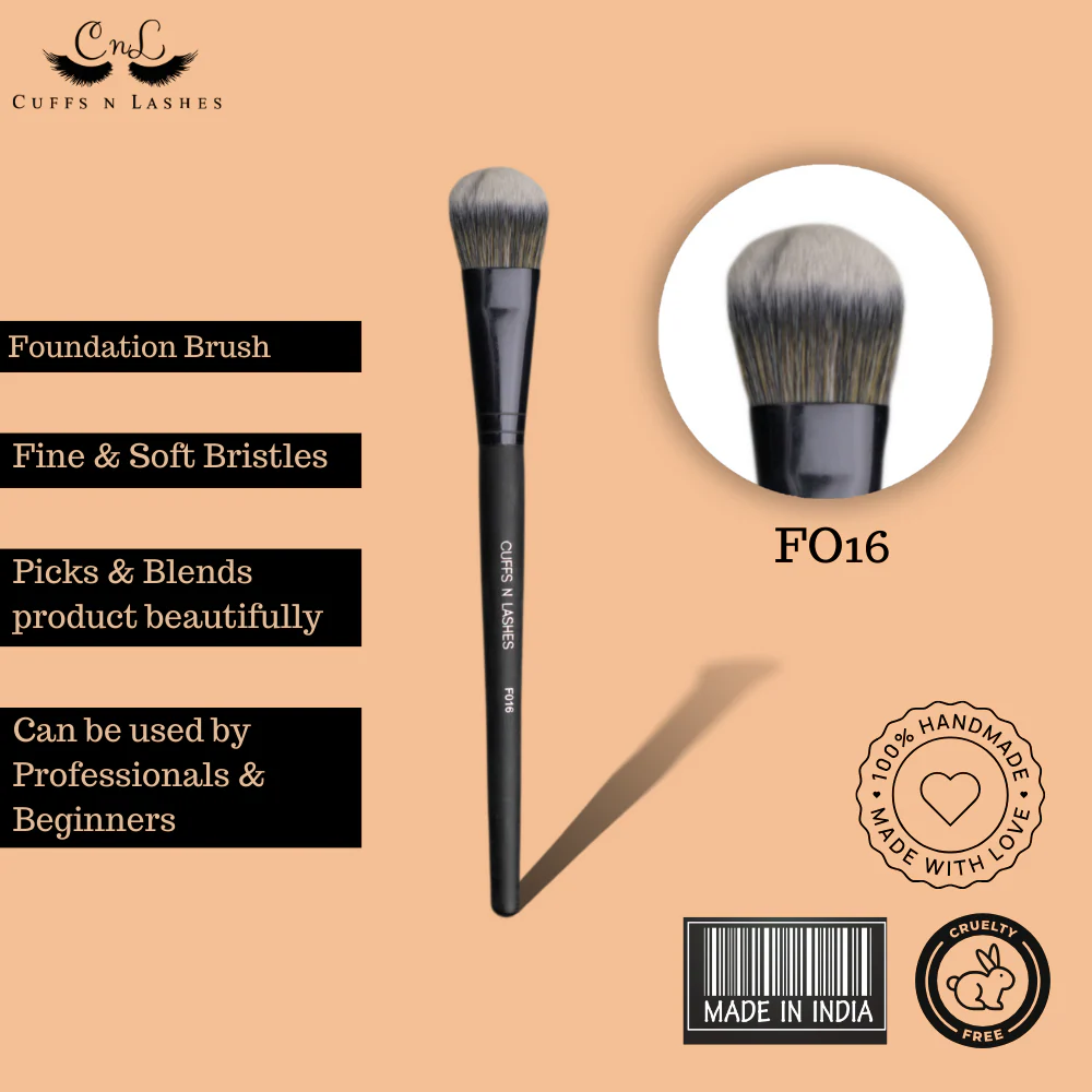 Cuffs N Lashes Makeup Brushes, F016 - Foundation Brush - Image 5