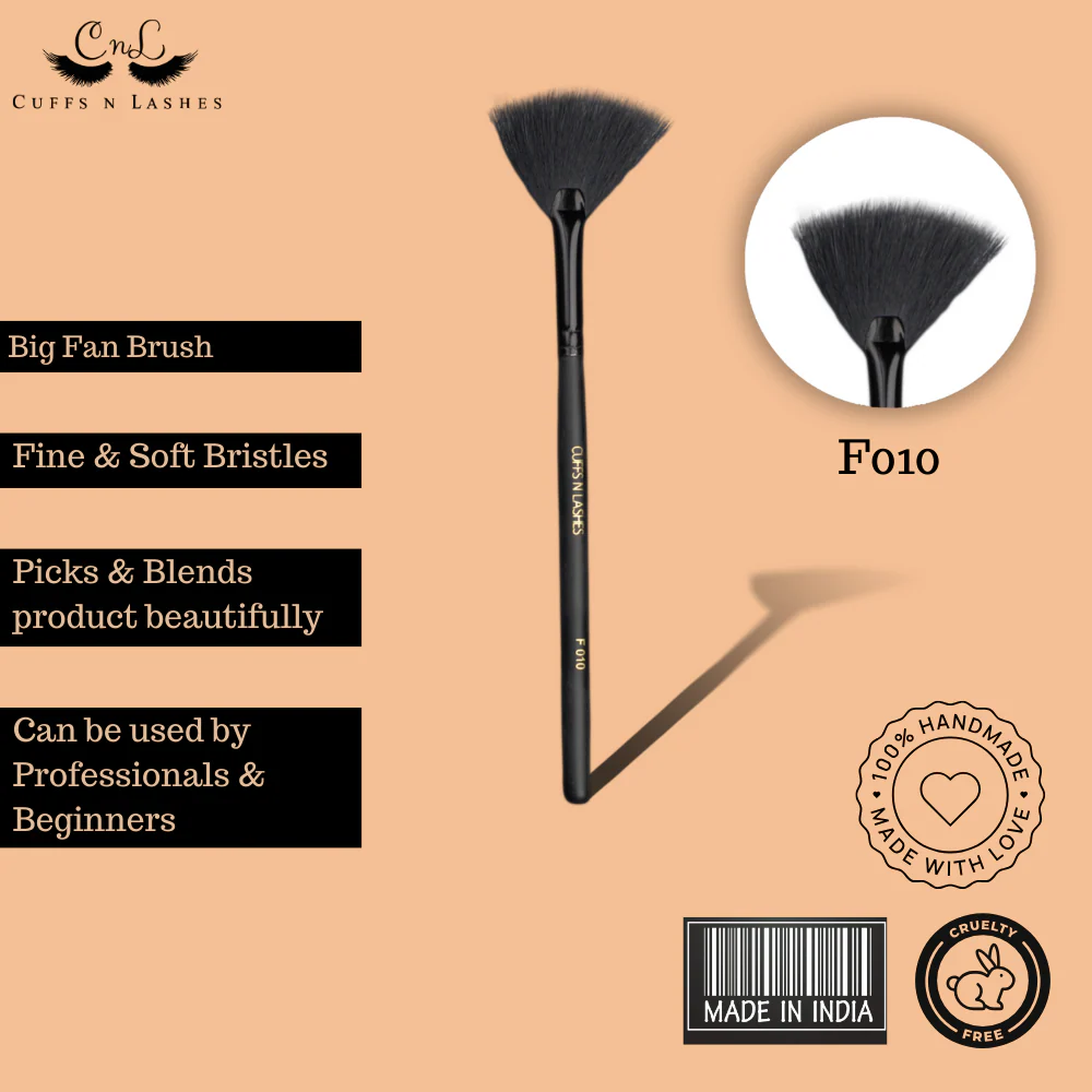 Cuffs N Lashes Makeup Brushes, F010 Big Fan Brush - Image 4